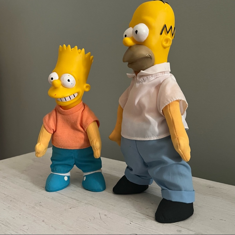 Simpsons Vintage 1990s Soft Body Dolls Homer Bart - Picture 16 of 16
